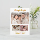 クリスマスの楽しい思い出を祝う フェスティブ ファミリー フォト シーズンカード (スタンド正面)