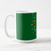 クリスマスの楽しい明るいライト コーヒーマグカップ (左)