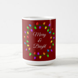 クリスマスの楽しい明るいライト コーヒーマグカップ
