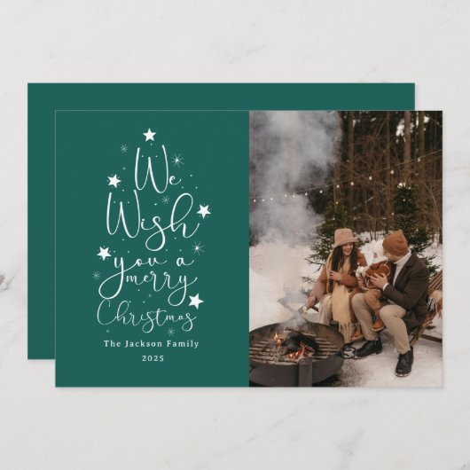 クリスマスの楽しい時間の家族写真 ホリデー シーズンカード (正面/裏面)