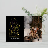 クリスマスの楽しい時間 家族の写真 休暇 箔シーズンカード (立ち正面)