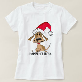 クリスマスの楽しい犬 Tシャツ