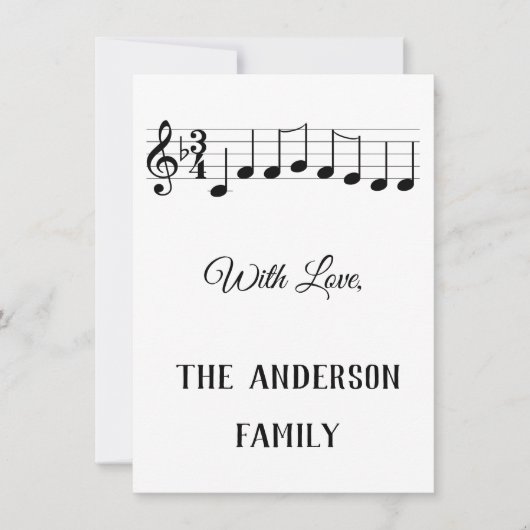 クリスマスの楽しい音楽ノートをお願い シーズンカード (正面)