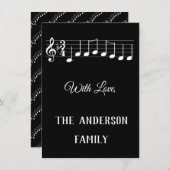 クリスマスの楽しい音楽ノートをお願い シーズンカード (正面/裏面)