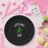 クリスマスの楽しい飲み会 Let's Get Lit ペーパープレート (パーティー)