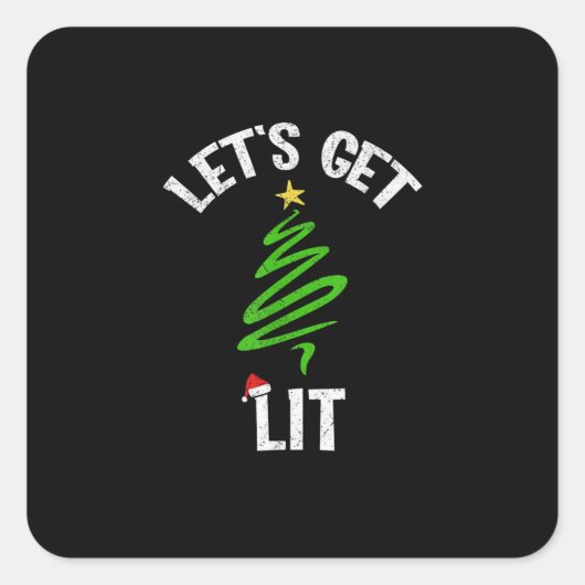 クリスマスの楽しい飲酒 スクエアシール (正面)