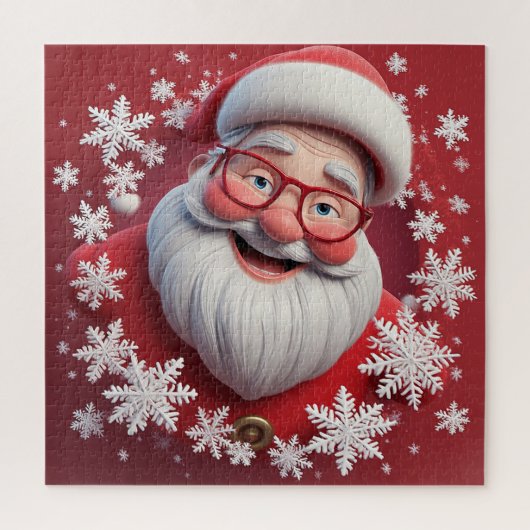 クリスマスの楽しみのためのサンタの雪の降るシーン ジグソーパズル (縦)