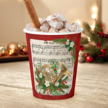 クリスマスの楽譜 フレンチホルン レッド
