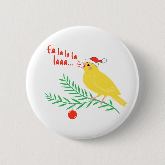 クリスマスの歌うカナリア 缶バッジ (正面)