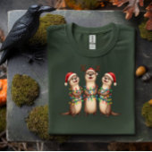 クリスマスの歌うカワウソ Tシャツ