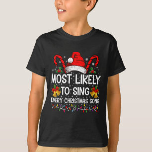 クリスマスの歌を一番歌いそうな家族 Xmas ファミリー Tシャツ