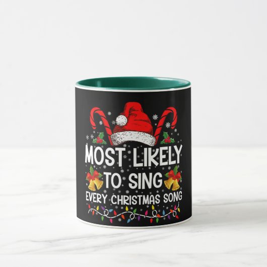 クリスマスの歌を一番歌いそうな家族 Xmas  マグカップ (中央)