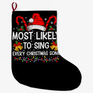 クリスマスの歌を一番歌いそうな家族 Xmas ラージクリスマスストッキング