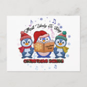 クリスマスの歌を歌うかわいいPinguins ポストカード (正面)