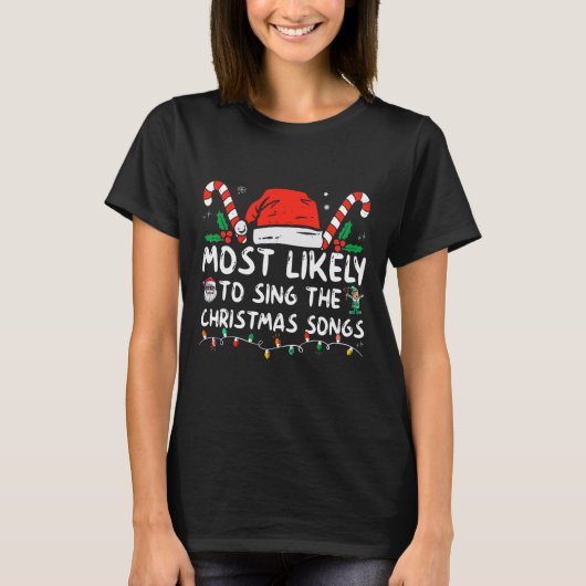クリスマスの歌を歌う可能性が最も高い Tシャツ (正面)