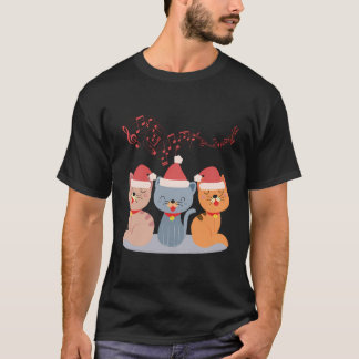 クリスマスの歌を歌う猫たち Tシャツ