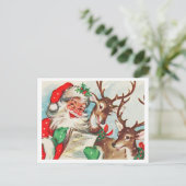 クリスマスの歌を歌う2人のデールとサンタクロース ポストカード (スタンド正面)