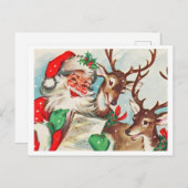 クリスマスの歌を歌う2人のデールとサンタクロース ポストカード (正面/裏面)