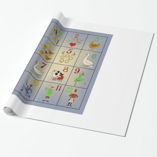クリスマスの歌ポスターの12日 ラッピングペーパー (アンロールド)