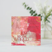 クリスマスの歌詞が世界に喜ぶ赤と金ゴールド シーズンカード (スタンド正面)