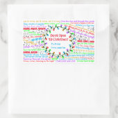 クリスマスの歌詞 長方形シール (バッグ)