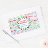 クリスマスの歌詞 長方形シール (封筒)