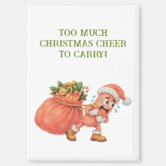 クリスマスの歓喜が持ちきれない!サラミ マグネット (正面)