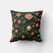 "クリスマスの歓喜 — 赤と金のクリスマスマジック" クッション (裏面)