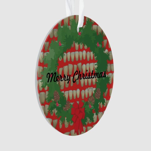 クリスマスの歯科医の歯科矯正医の歯科衛生士 オーナメント (正面)