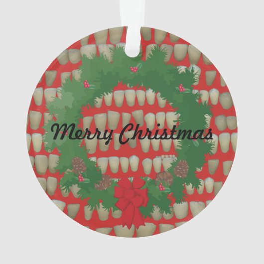 クリスマスの歯科医の歯科矯正医の歯科衛生士 オーナメント (裏面)
