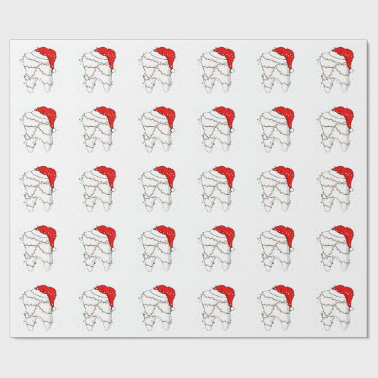 クリスマスの歯科用ダニー 歯科医 ホリデー ラッピングペーパー (フラット)