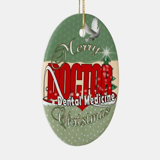 クリスマスの歯科薬の歯科医 セラミックオーナメント (右)