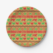 クリスマスの毛皮のリトルクリスマス ペーパープレート (正面)