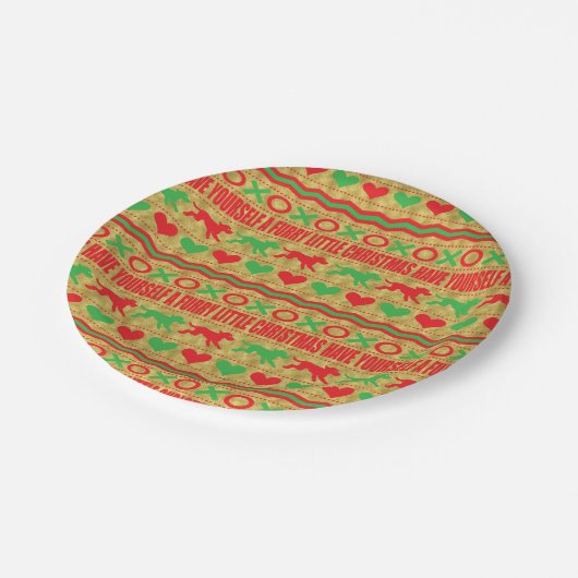 クリスマスの毛皮のリトルクリスマス ペーパープレート (アングル)