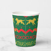 クリスマスの毛皮の小さな犬 紙コップ (右)