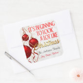 クリスマスの気分に近づカスタムく スクエアシール (封筒)