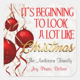 クリスマスの気分に近づカスタムく スクエアシール