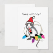 クリスマスの気分を明るくするねずみ 招待状 (正面/裏面)