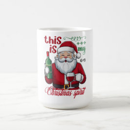 クリスマスの気分を高めるサンタのワイン コーヒーマグカップ