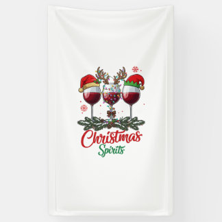 クリスマスの気分 ワイングラス トナカイの角 パイ 横断幕