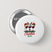 クリスマスの気分 ワイングラス トナカイの角 パイ 缶バッジ (正面&裏面)