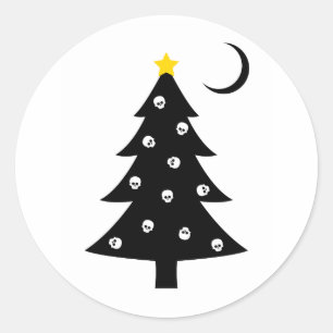クリスマスの気色悪い木 ラウンドシール