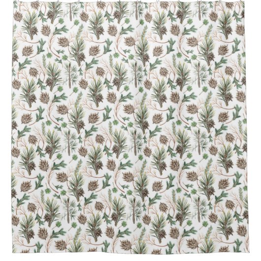 クリスマスの水の色のパターン シャワーカーテン (正面)