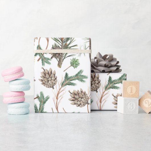 クリスマスの水の色のパターン ラッピングペーパー (ベビーシャワー)