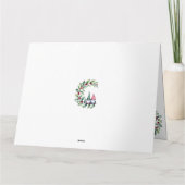 クリスマスの水の色の格言ホリーの小枝に座る カード (裏面)