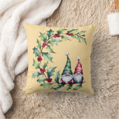 クリスマスの水の色の格言ホリーの小枝に座る クッション (ブランケット)