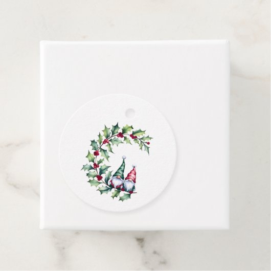 クリスマスの水の色の格言ホリーの小枝に座る フェイバータグ (インサイチュ)