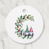 クリスマスの水の色の格言ホリーの小枝に座る フェイバータグ (正面)