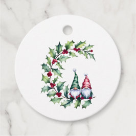 クリスマスの水の色の格言ホリーの小枝に座る フェイバータグ