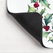 クリスマスの水の色の格言ホリーの小枝に座る マウスパッド (コーナー)